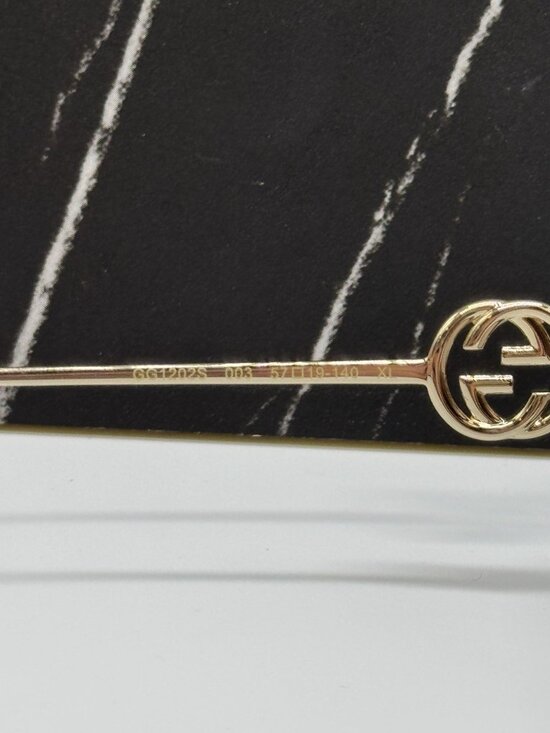 NEW GUCCI GG1202S 003 SUNGLASSES OVERSIZED GOLD/HAVANA WOMEN EYEWEAR